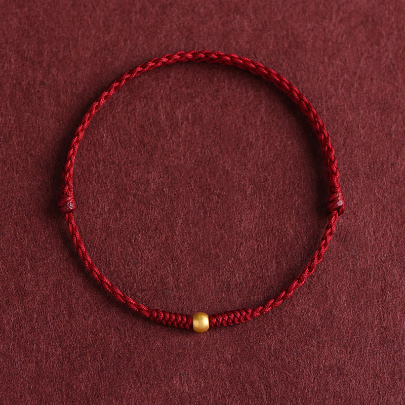 Nimara Ritual 999 Gold One Mini Bead Design Handmade Strength Braided Rope Bracelet Anklet