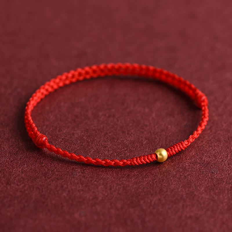 Nimara Ritual 999 Gold One Mini Bead Design Handmade Strength Braided Rope Bracelet Anklet