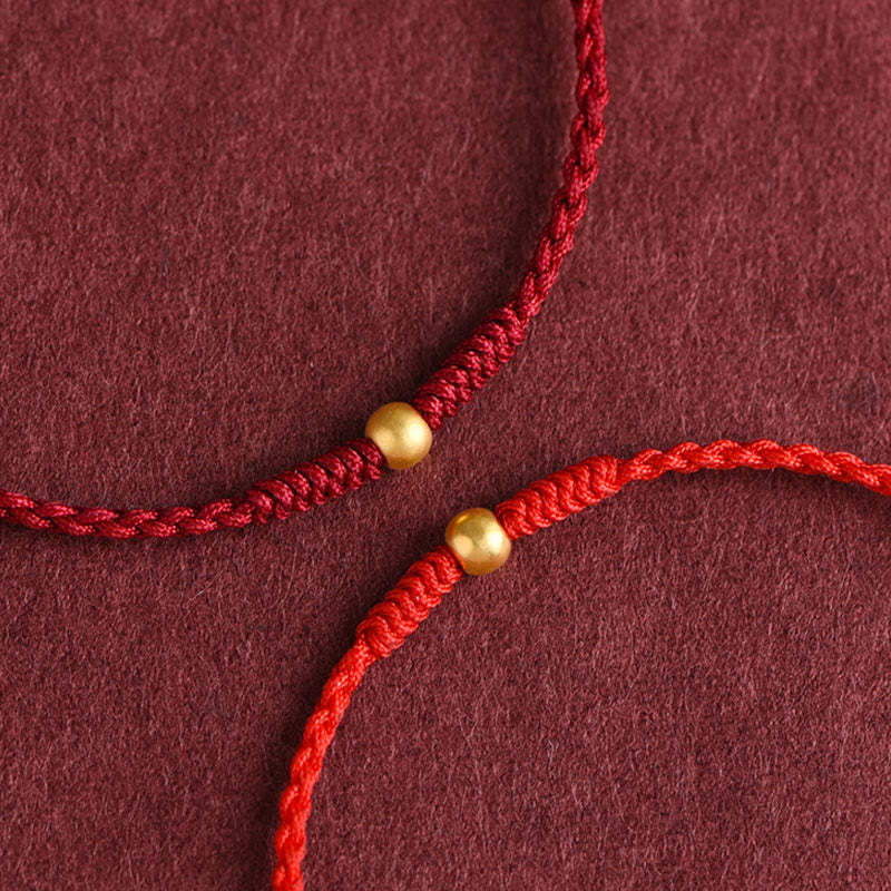 Nimara Ritual 999 Gold One Mini Bead Design Handmade Strength Braided Rope Bracelet Anklet