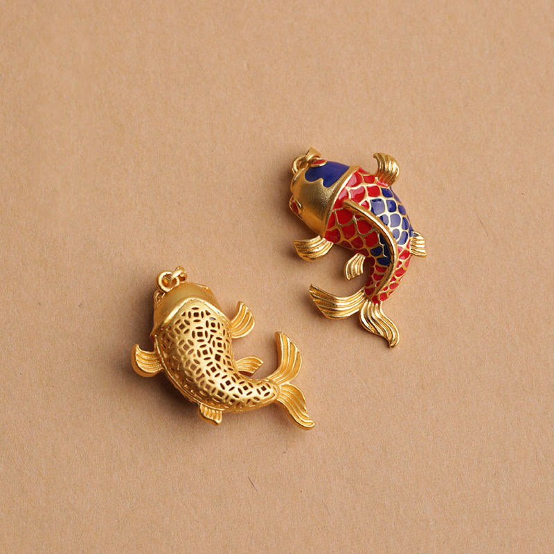 Nimara Ritual Colorful Koi Fish Hollow Bell Wealth Luck Key Chain