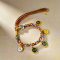 Nimara Ritual Handmade Tibetan Multicolored Rope Five God Of Wealth Luck Bracelet