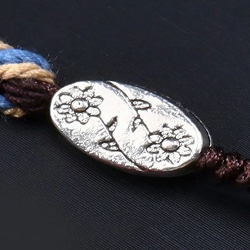 Nimara Ritual Tibetan Nine-eye Dzi Bead Protection Braided Rope Necklace Pendant
