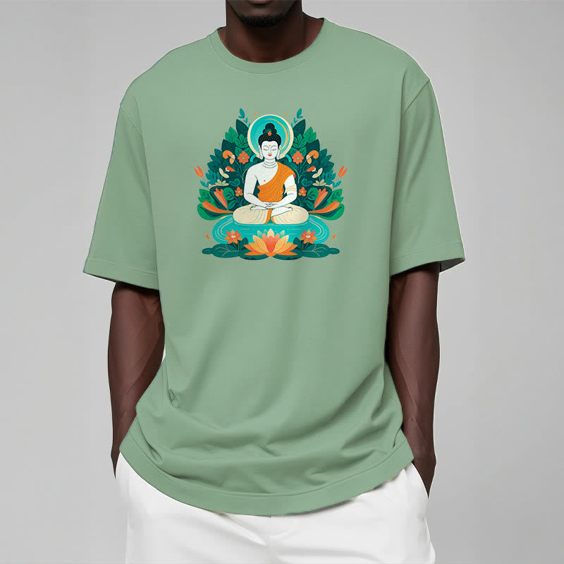Nimara Ritual Flower Grass Lotus Bodhisattva Tee T-shirt