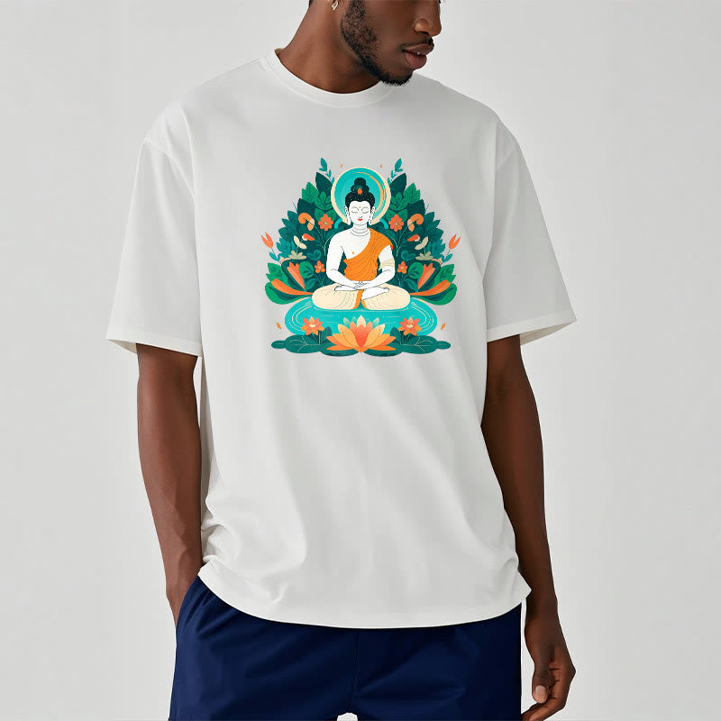 Nimara Ritual Flower Grass Lotus Bodhisattva Tee T-shirt