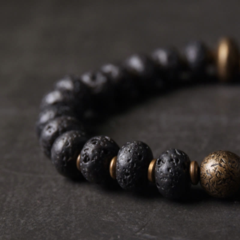 Nimara Ritual Lava Rock Beads Adsorb Negative Energy Copper Bracelet
