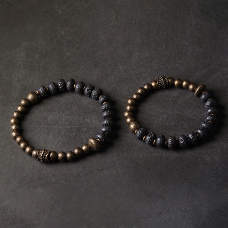 Nimara Ritual Lava Rock Beads Adsorb Negative Energy Copper Bracelet