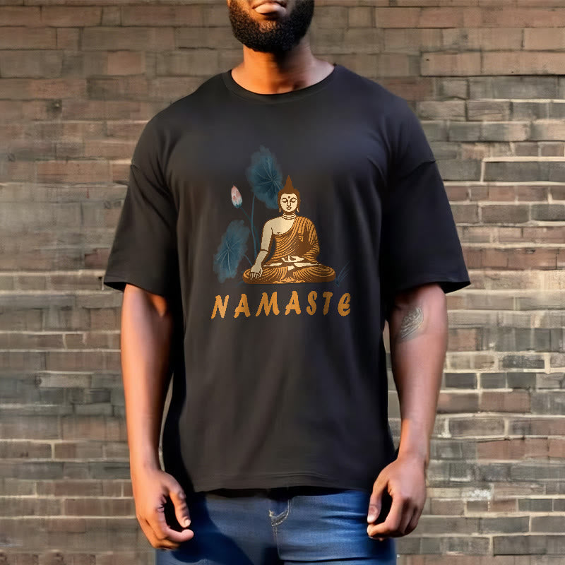 Nimara Ritual NAMASTE Buddha Lotus Leaf Tee T-shirt