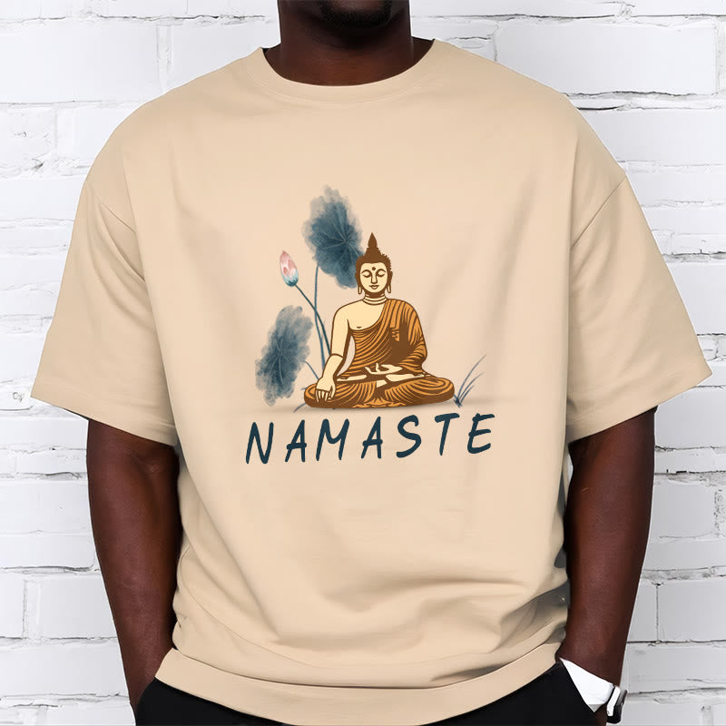 Nimara Ritual NAMASTE Buddha Lotus Leaf Tee T-shirt