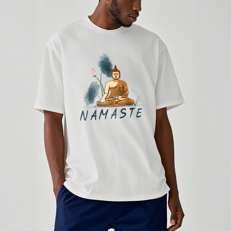 Nimara Ritual NAMASTE Buddha Lotus Leaf Tee T-shirt