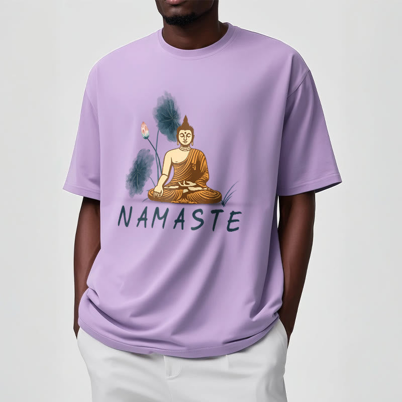 Nimara Ritual NAMASTE Buddha Lotus Leaf Tee T-shirt