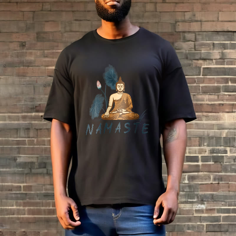 Nimara Ritual NAMASTE Buddha Lotus Leaf Tee T-shirt