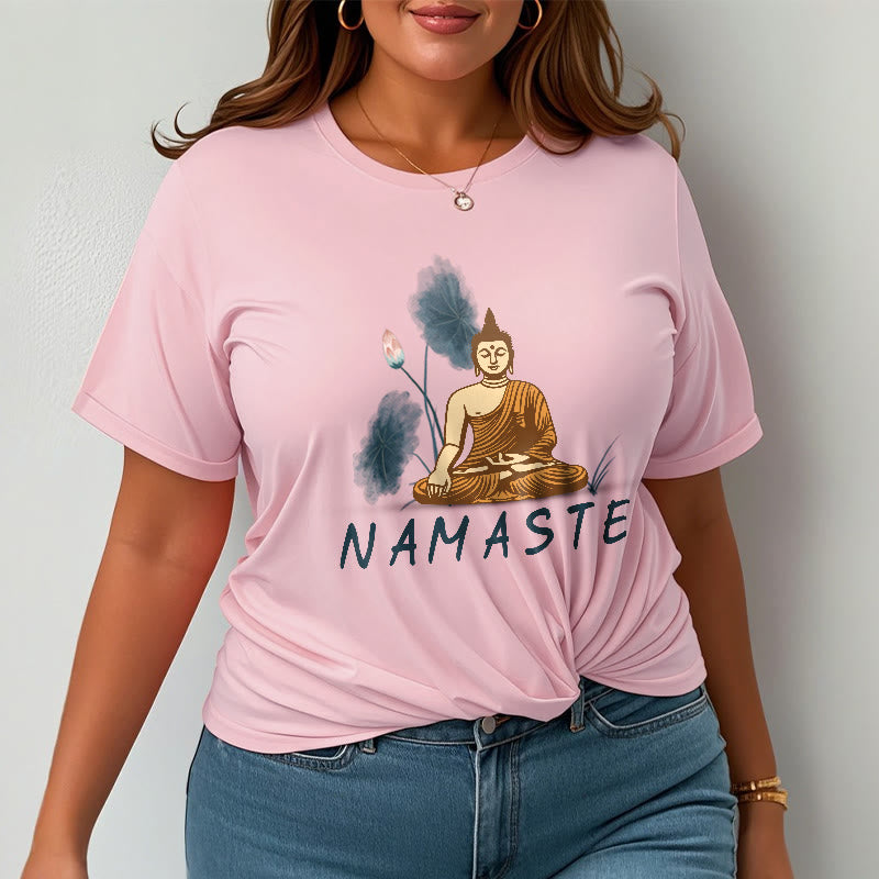 Nimara Ritual NAMASTE Buddha Lotus Leaf Tee T-shirt