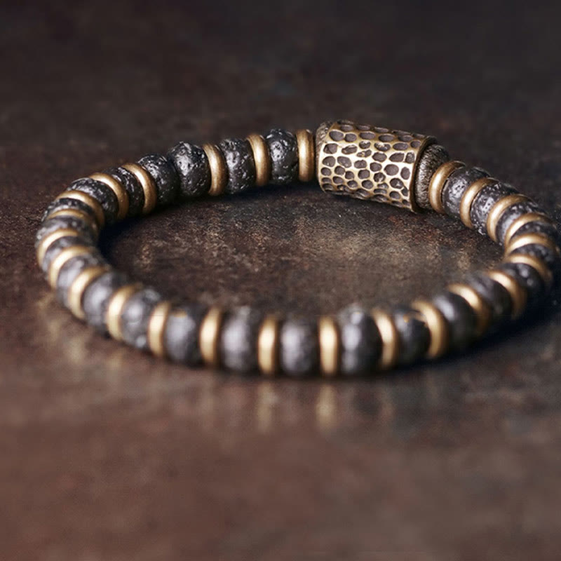 Nimara Ritual Vintage Lava Rock Beads Calm Copper Bracelet