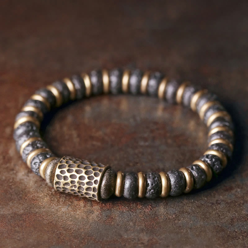 Nimara Ritual Vintage Lava Rock Beads Calm Copper Bracelet