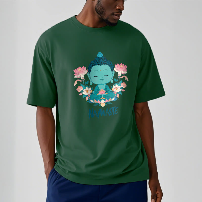 Nimara Ritual NAMASTE Buddha Lotus Meditation Tee T-shirt