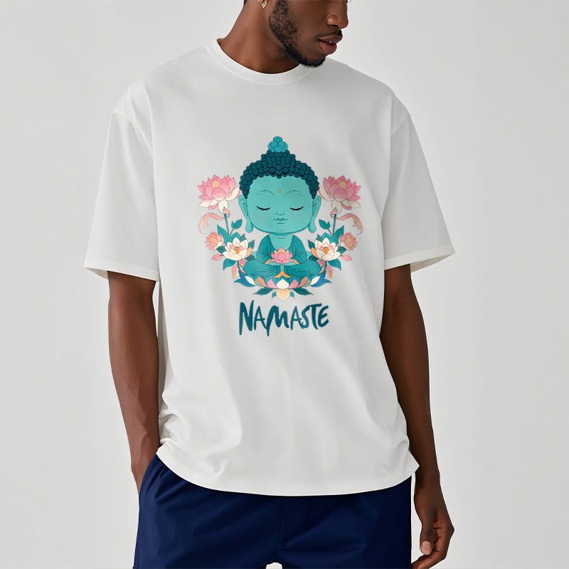 Nimara Ritual NAMASTE Buddha Lotus Meditation Tee T-shirt