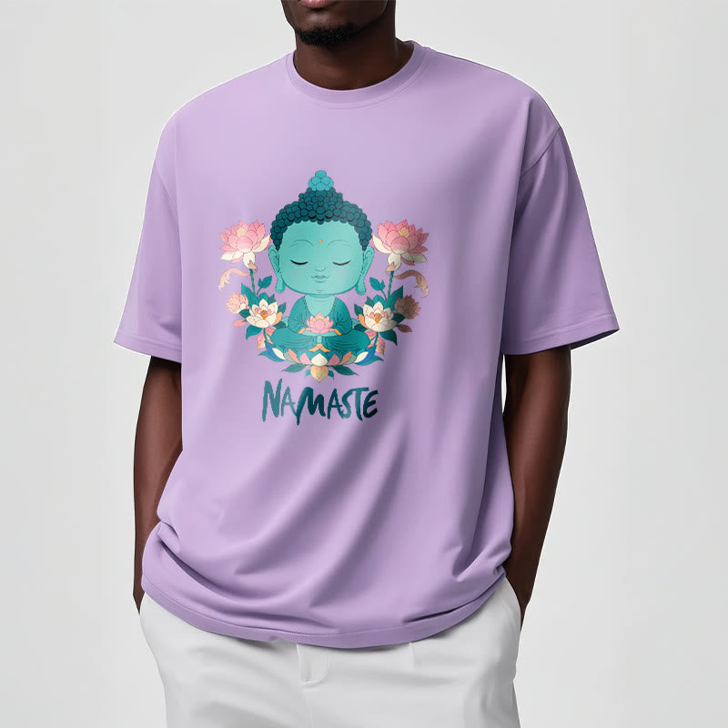 Nimara Ritual NAMASTE Buddha Lotus Meditation Tee T-shirt
