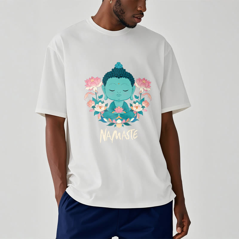 Nimara Ritual NAMASTE Buddha Lotus Meditation Tee T-shirt