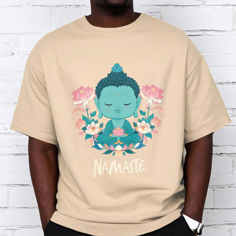 Nimara Ritual NAMASTE Buddha Lotus Meditation Tee T-shirt