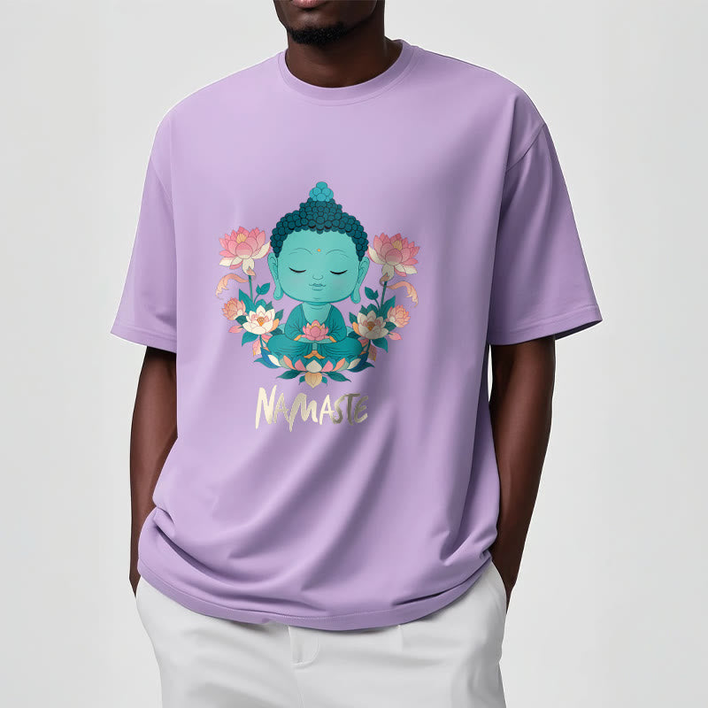 Nimara Ritual NAMASTE Buddha Lotus Meditation Tee T-shirt