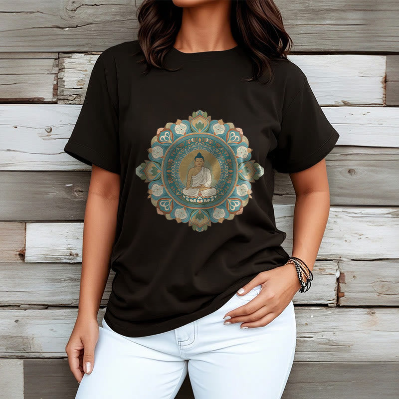 Nimara Ritual Mandala Flower Buddha Tee T-shirt