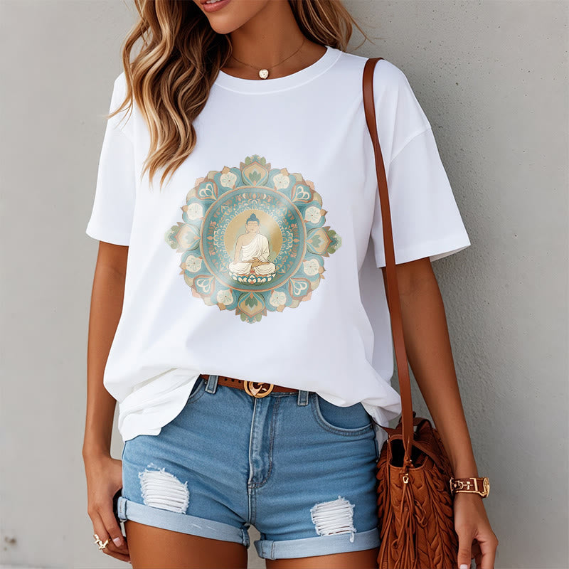 Nimara Ritual Mandala Flower Buddha Tee T-shirt