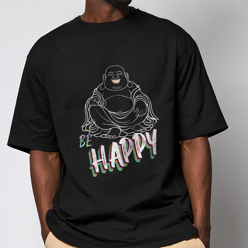 Nimara Ritual BE HAPPY Laughing Buddha Tee T-shirt