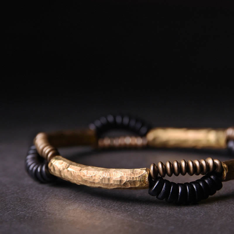 Nimara Ritual Vintage Ebony Wood Copper Luck Wealth Handmade Bracelet