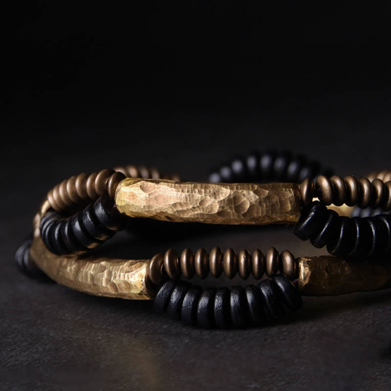 Nimara Ritual Vintage Ebony Wood Copper Luck Wealth Handmade Bracelet