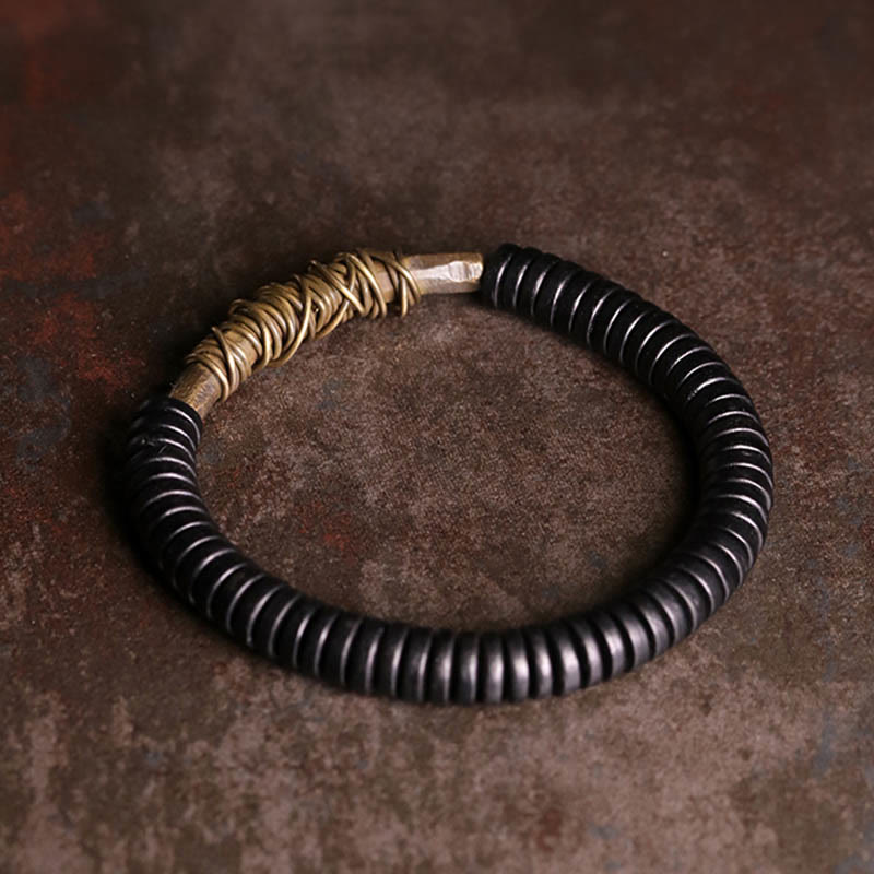 Nimara Ritual Calm Tibetan Ebony Wood Copper Bracelet
