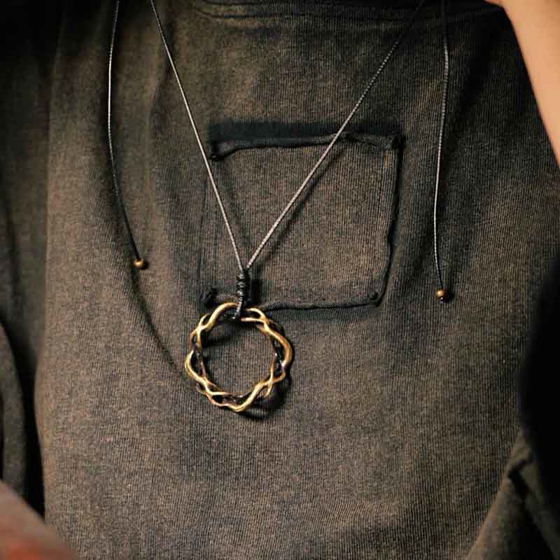 Nimara Ritual Vintage Copper Brass Luck Handmade Necklace Pendant