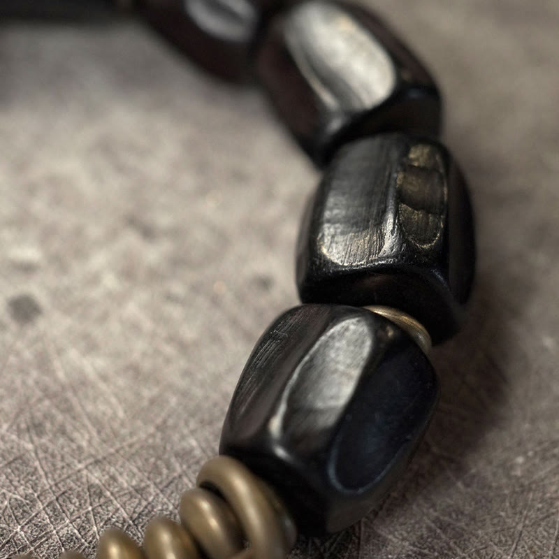 Nimara Ritual Vintage Peace Ebony Wood Copper Beads Bracelet