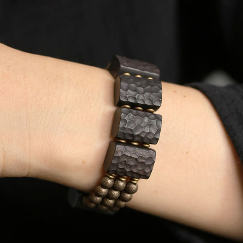 Nimara Ritual Vintage Peace Ebony Wood Copper Beads Balance Bracelet