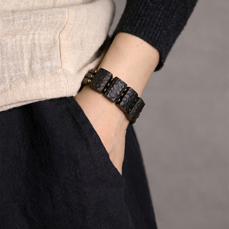 Nimara Ritual Vintage Peace Ebony Wood Copper Beads Balance Bracelet