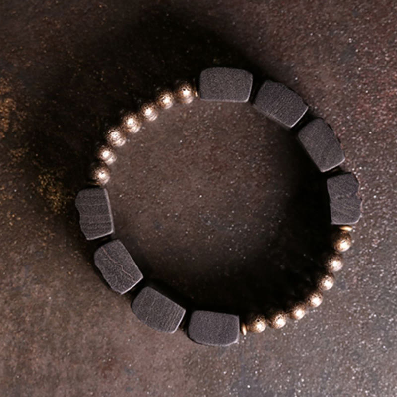 Nimara Ritual Vintage Peace Ebony Wood Copper Beads Balance Bracelet