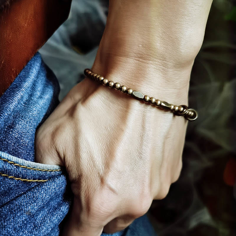 Nimara Ritual Wealth Self Care Copper Brass Beads Design Couple Bracelet