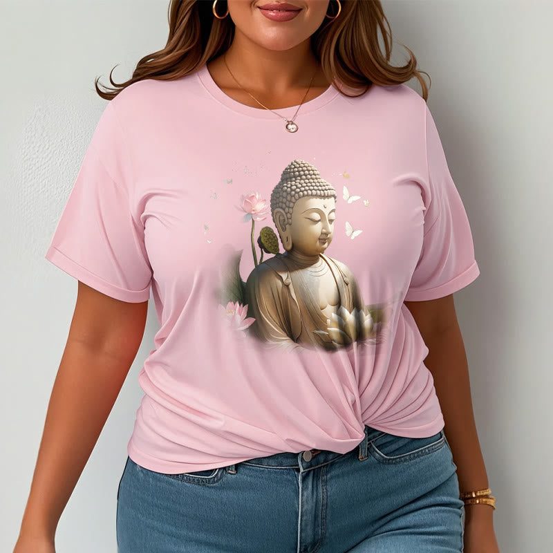 Nimara Ritual Lotus Butterfly Meditation Buddha Tee T-shirt