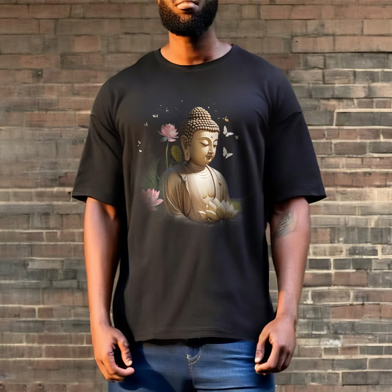 Nimara Ritual Lotus Butterfly Meditation Buddha Tee T-shirt