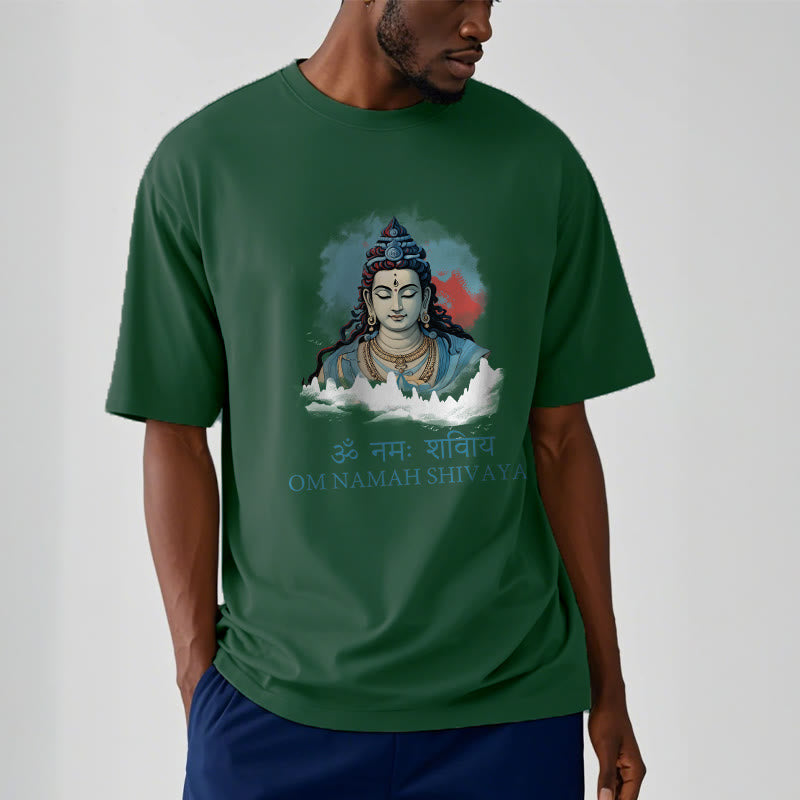 Nimara Ritual Sanskrit OM NAMAH SHIVAYA Colorful Clouds Tee T-shirt