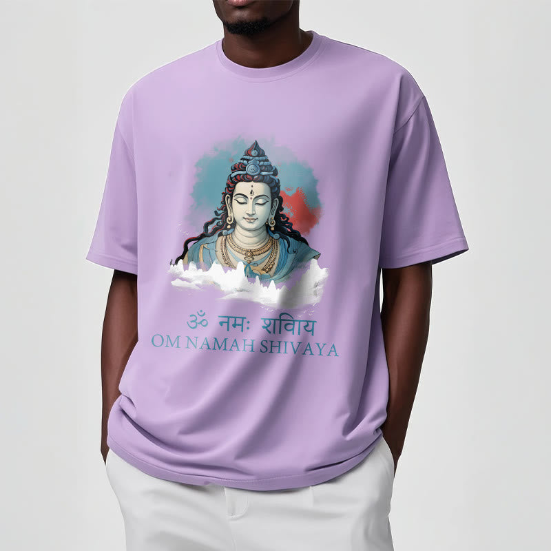 Nimara Ritual Sanskrit OM NAMAH SHIVAYA Colorful Clouds Tee T-shirt