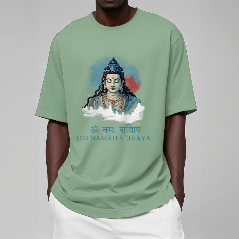 Nimara Ritual Sanskrit OM NAMAH SHIVAYA Colorful Clouds Tee T-shirt