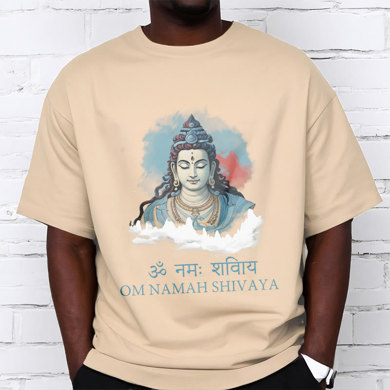 Nimara Ritual Sanskrit OM NAMAH SHIVAYA Colorful Clouds Tee T-shirt