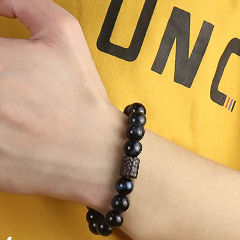 Nimara Ritual Tiger Eye Ebony Wood Beads Calm Bracelet