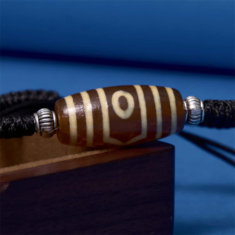 Nimara Ritual Tibetan Nine-Eye Dzi Bead Three-eyed Dzi Bead Wealth Protection Rope Bracelet