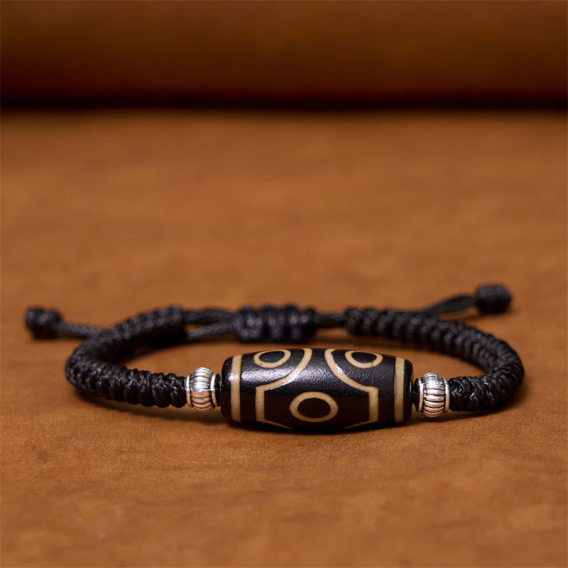 Nimara Ritual Tibetan Nine-Eye Dzi Bead Three-eyed Dzi Bead Wealth Protection Rope Bracelet