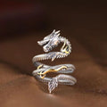 Strength And Wisdom Vintage Dragon Pattern Ring