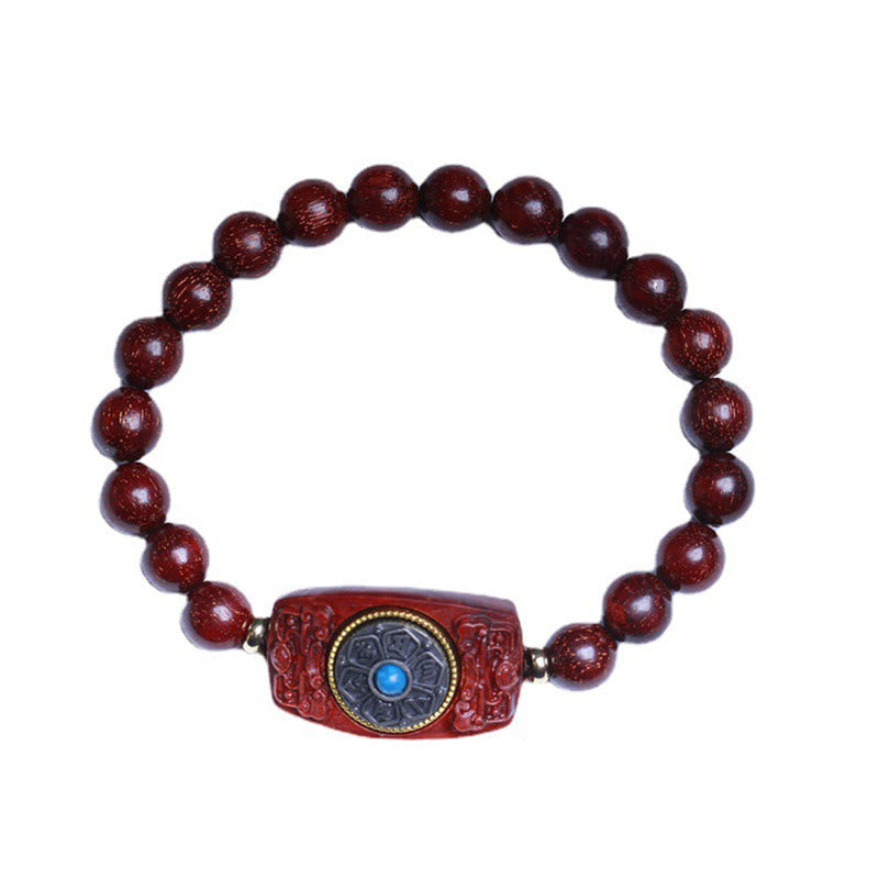 Nimara Ritual Small Leaf Red Sandalwood Green Sandalwood Six True Words Peace Bracelet