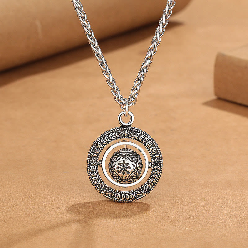 Nimara Ritual One's Luck Improves Design Pattern Copper Rotatable Necklace Pendant