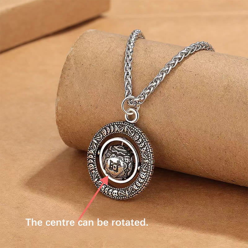 Nimara Ritual One's Luck Improves Design Pattern Copper Rotatable Necklace Pendant