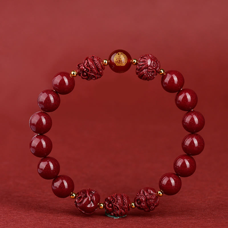 Nimara Ritual Chinese Zodiac Cinnabar Keep Away Evil Spirits Blessing Bracelet
